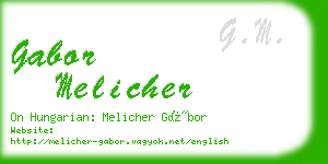 gabor melicher business card